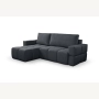 Fumo Komfortowa sofa narożna pikowana Tkanina Neve 97
